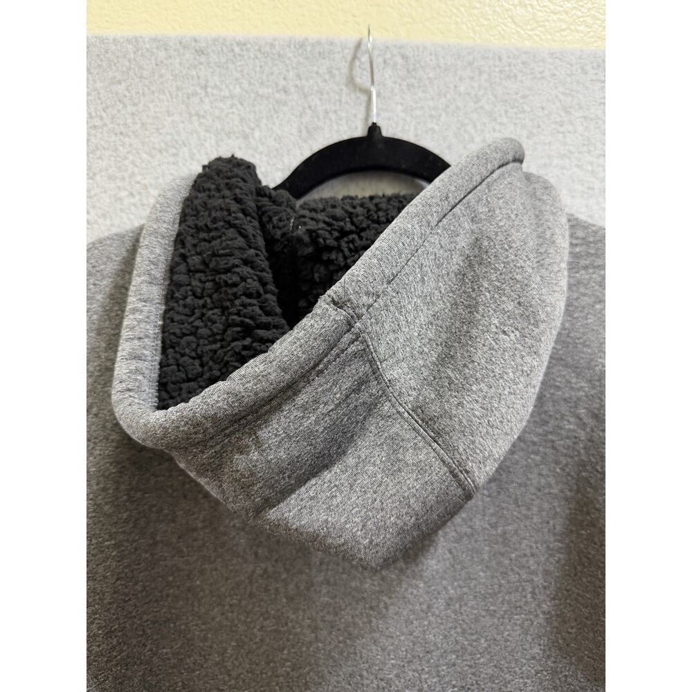 Zoo York Mens Gray Fleece Hoodie Pullover Snap Closure Pockets Logo Size L - Picture 8 of 11